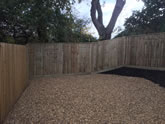 New landscaping project in Exeter which required a  new garden fence, raised flowerbeds and levelling of the garden