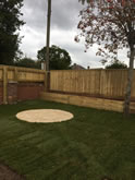 Lovely garden fencing and sleeper work, plus laying a big patio in Exeter