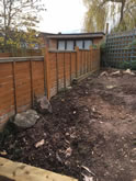 New garden landscape project including the construction of garden steps, flowerbeds and garden decking