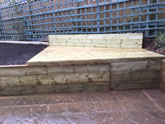New garden landscape project including the construction of garden steps, flowerbeds and garden decking