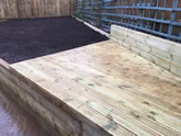 New garden landscape project including the construction of garden steps, flowerbeds and garden decking