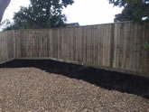 New landscaping project in Exeter which required a  new garden fence, raised flowerbeds and levelling of the garden