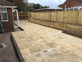 Lovely garden fencing and sleeper work, plus laying a big patio in Exeter