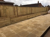 Lovely garden fencing and sleeper work, plus laying a big patio in Exeter