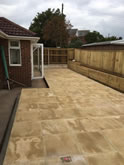 Lovely garden fencing and sleeper work, plus laying a big patio in Exeter